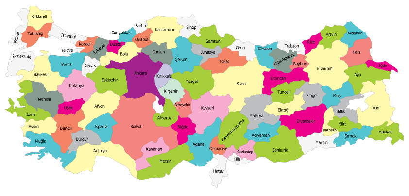 Güneş Kargo Türkiye Haritası